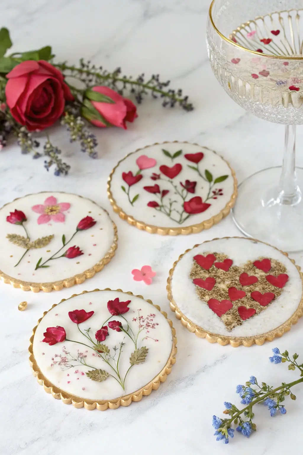 Botanical Heart Coasters
