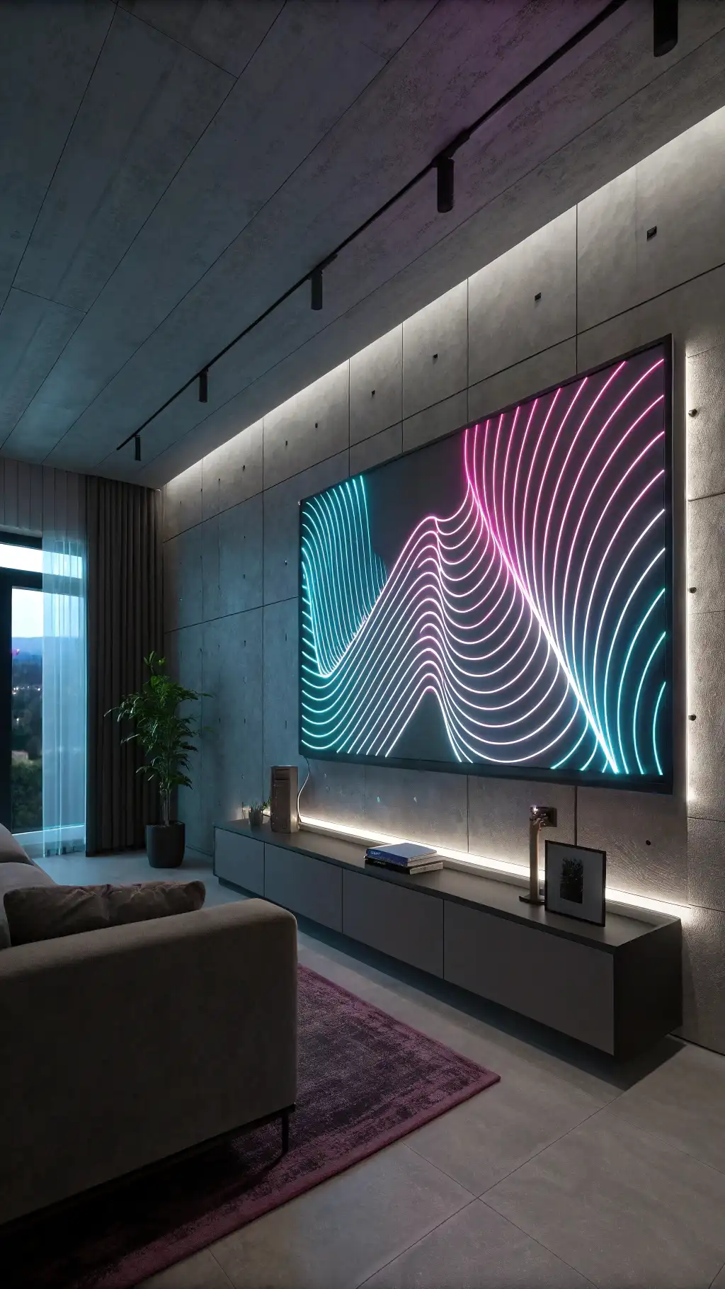 DIY Neon Wave Light Display