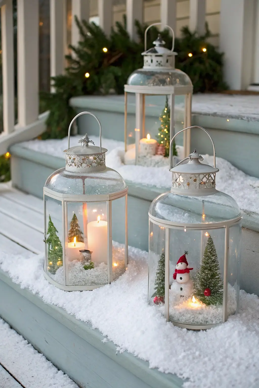 Enchanting Winter Scene Lanterns