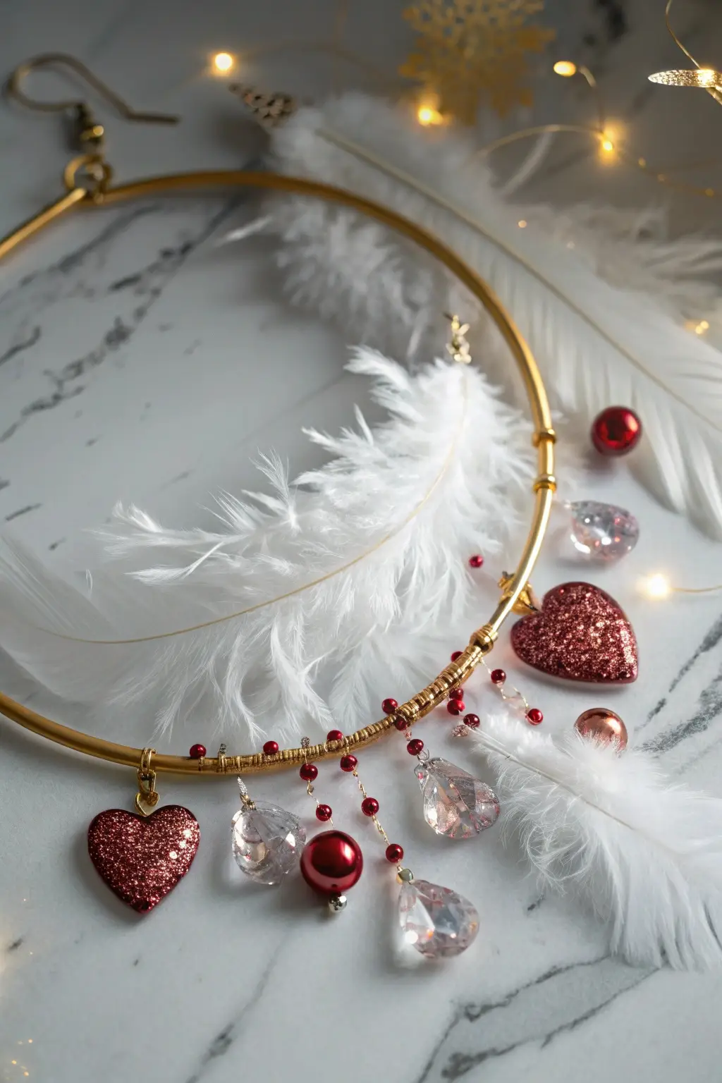 Ethereal Heart and Feather Wreath