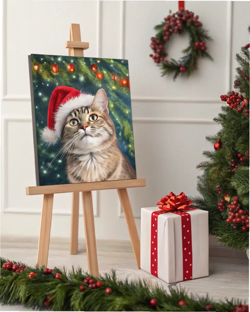 Festive Pet Portrait Canvas