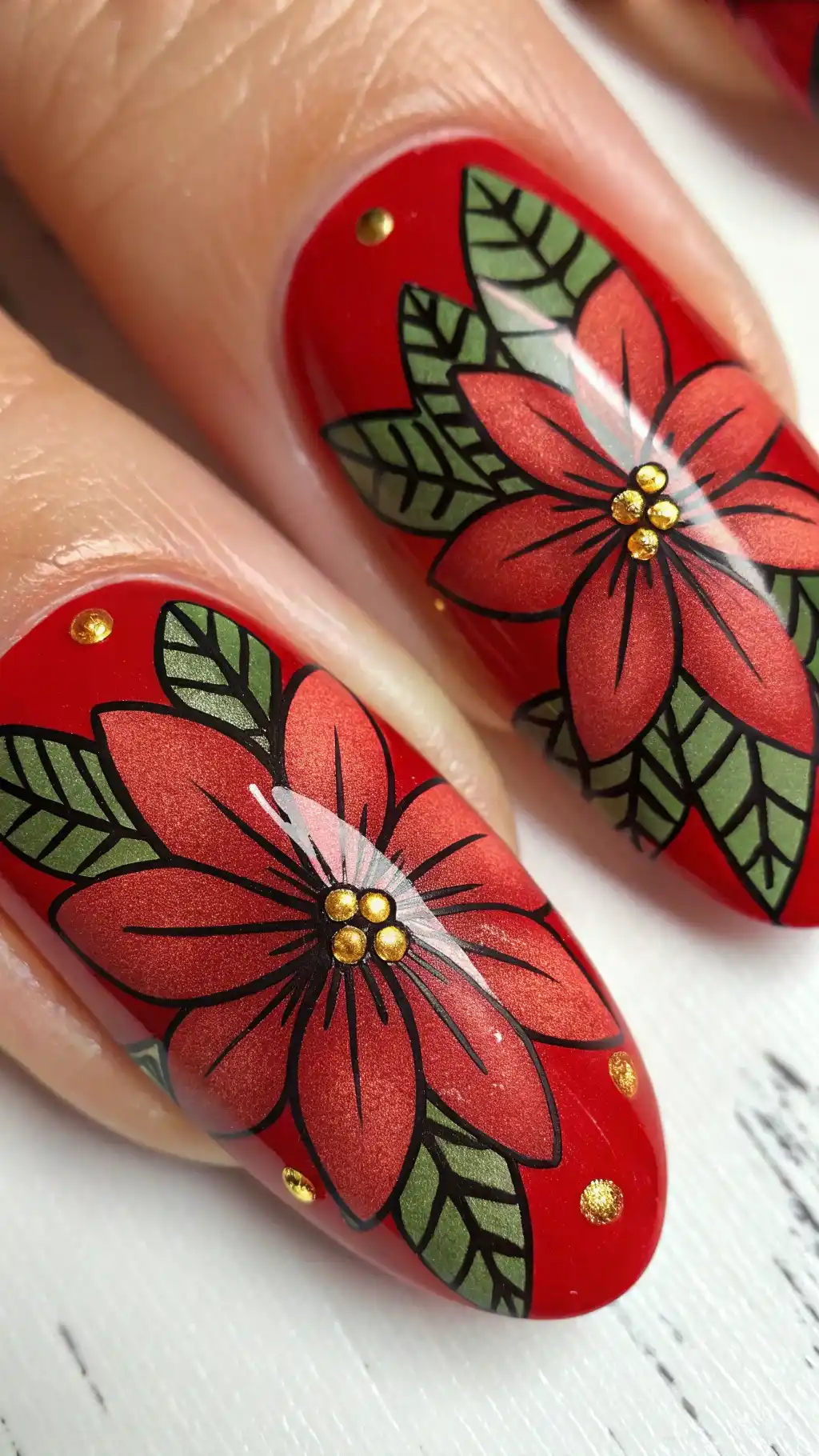 Festive Poinsettia Blooms
