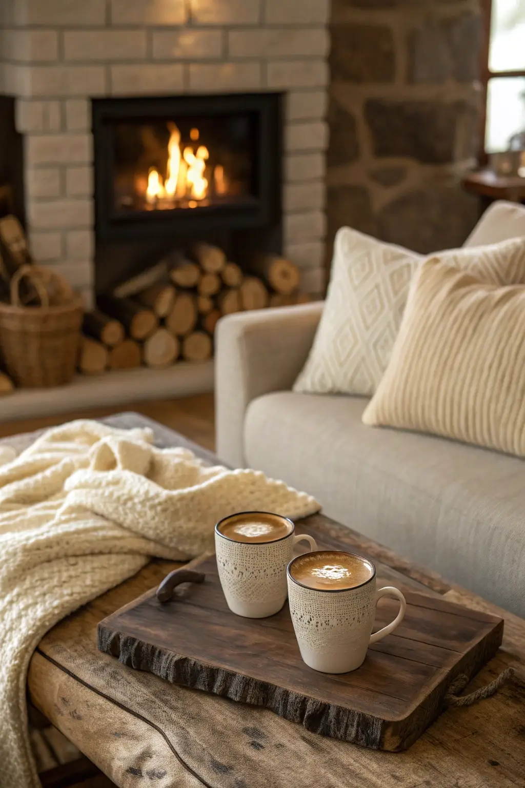 Fireside Embrace of Warmth