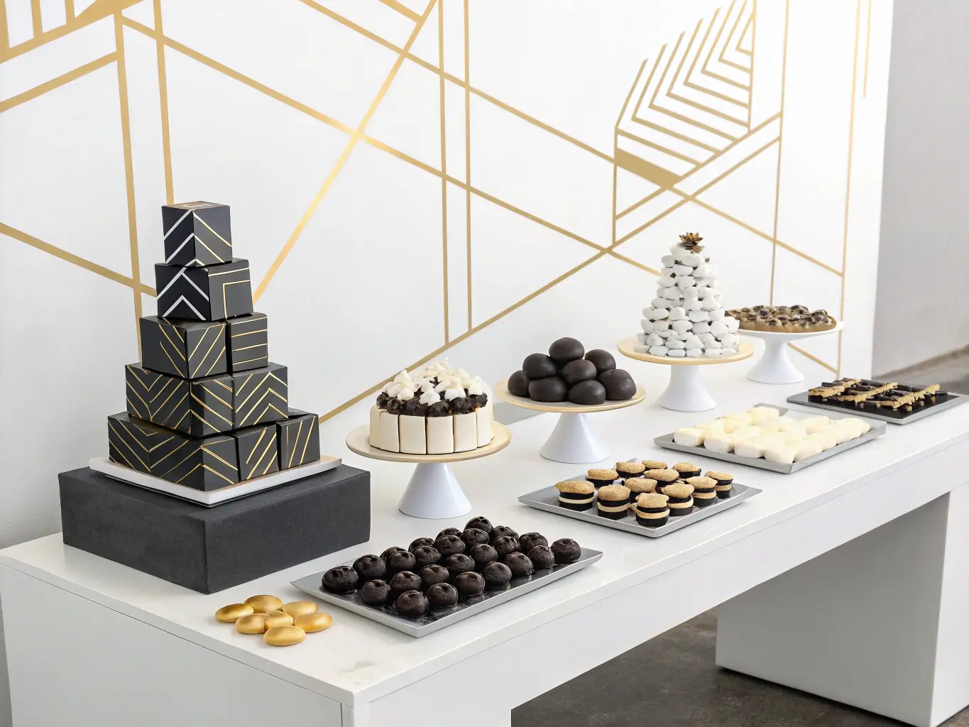 Geometric Glam Dessert Display