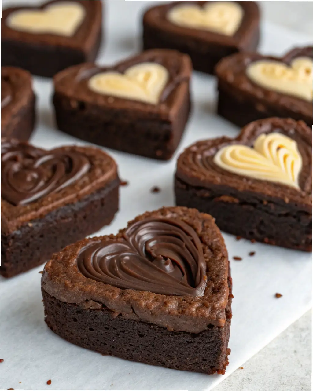Heart-Shaped Fudge Swirl Brownies
