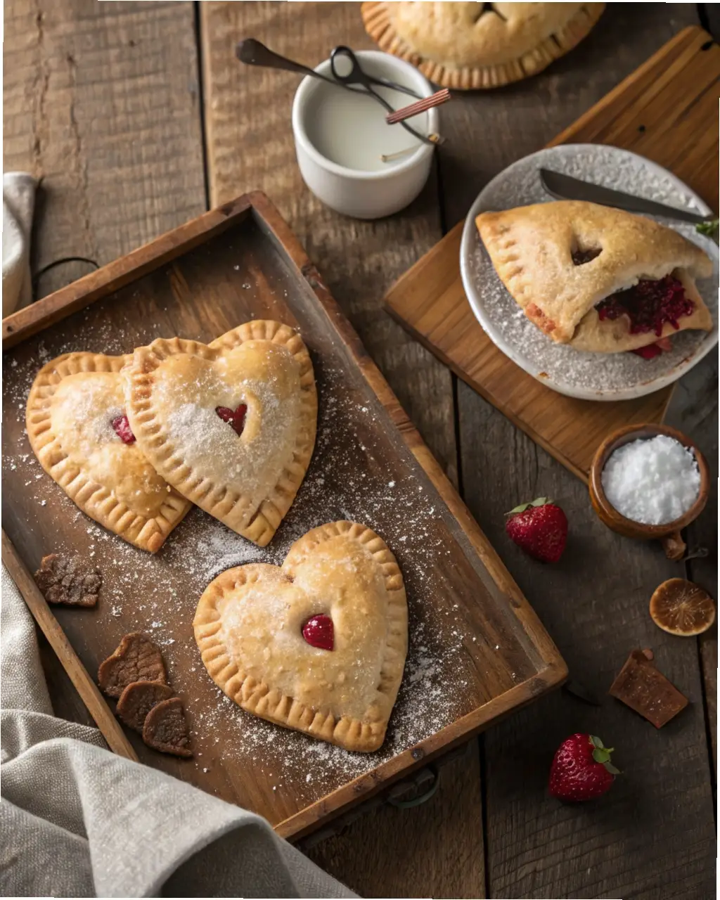 Heart Shaped Strawberry Hand Pies