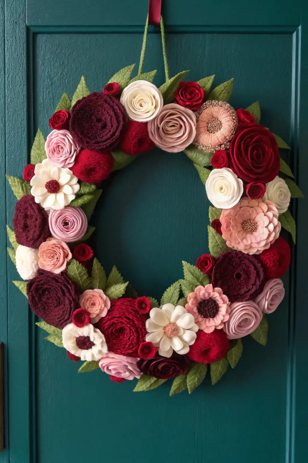 Lush Felt Flower Wreath