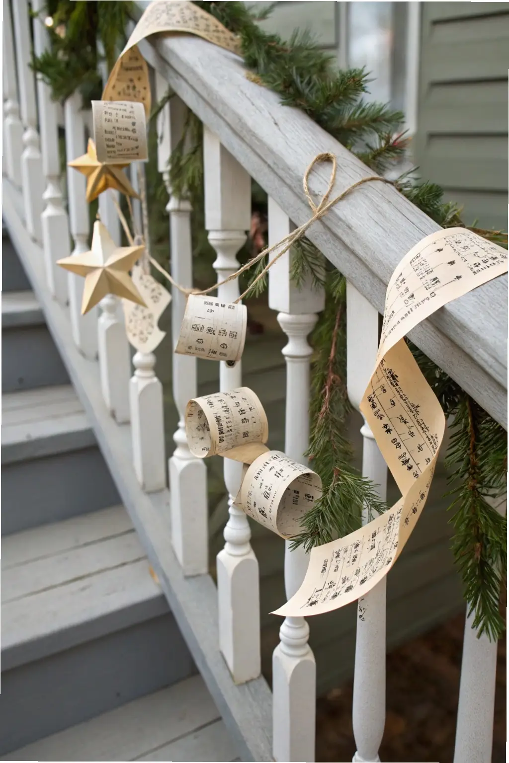 Musical Garland on Porch Railing