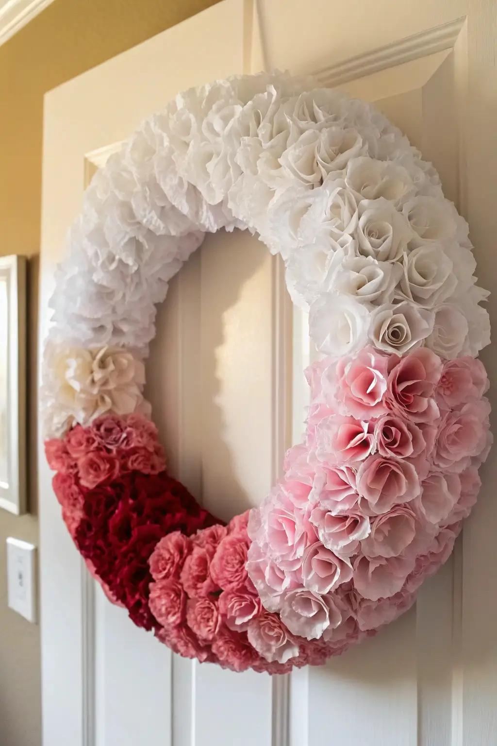 Ombre Tissue Paper Rose Wreath