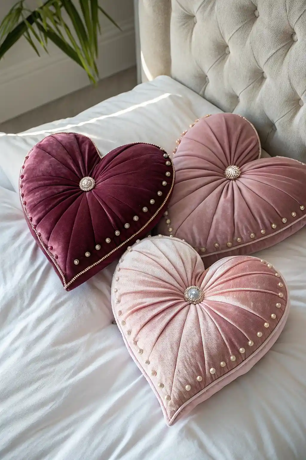 Plush Heart Accent Pillows