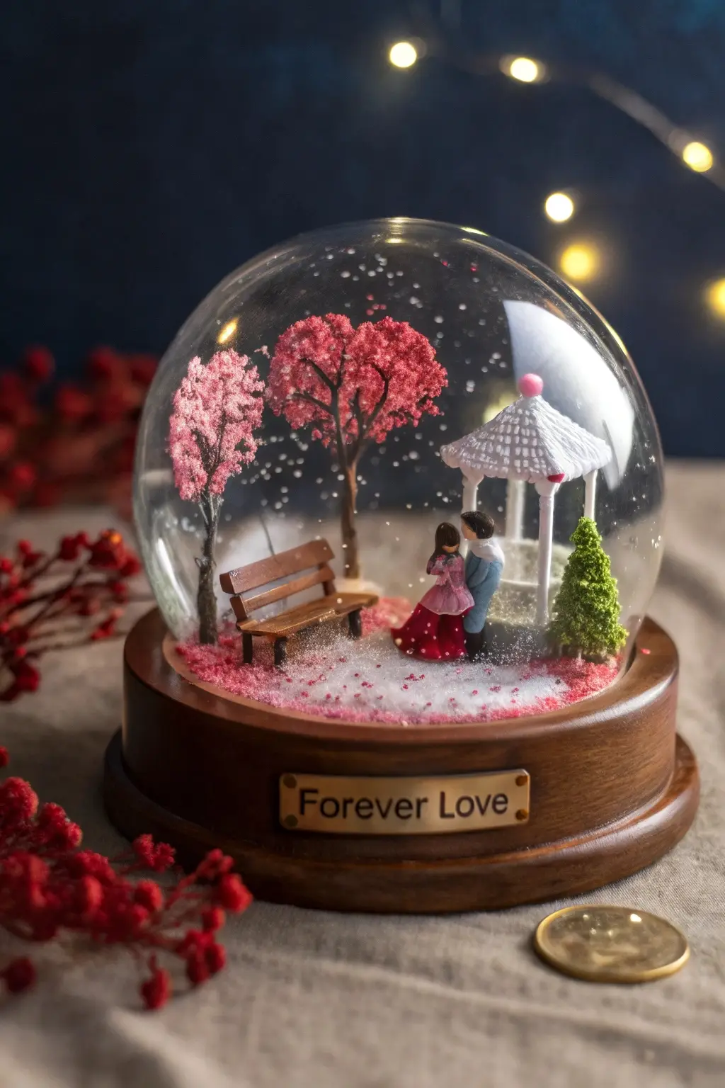 Romantic Snow Globe Scene