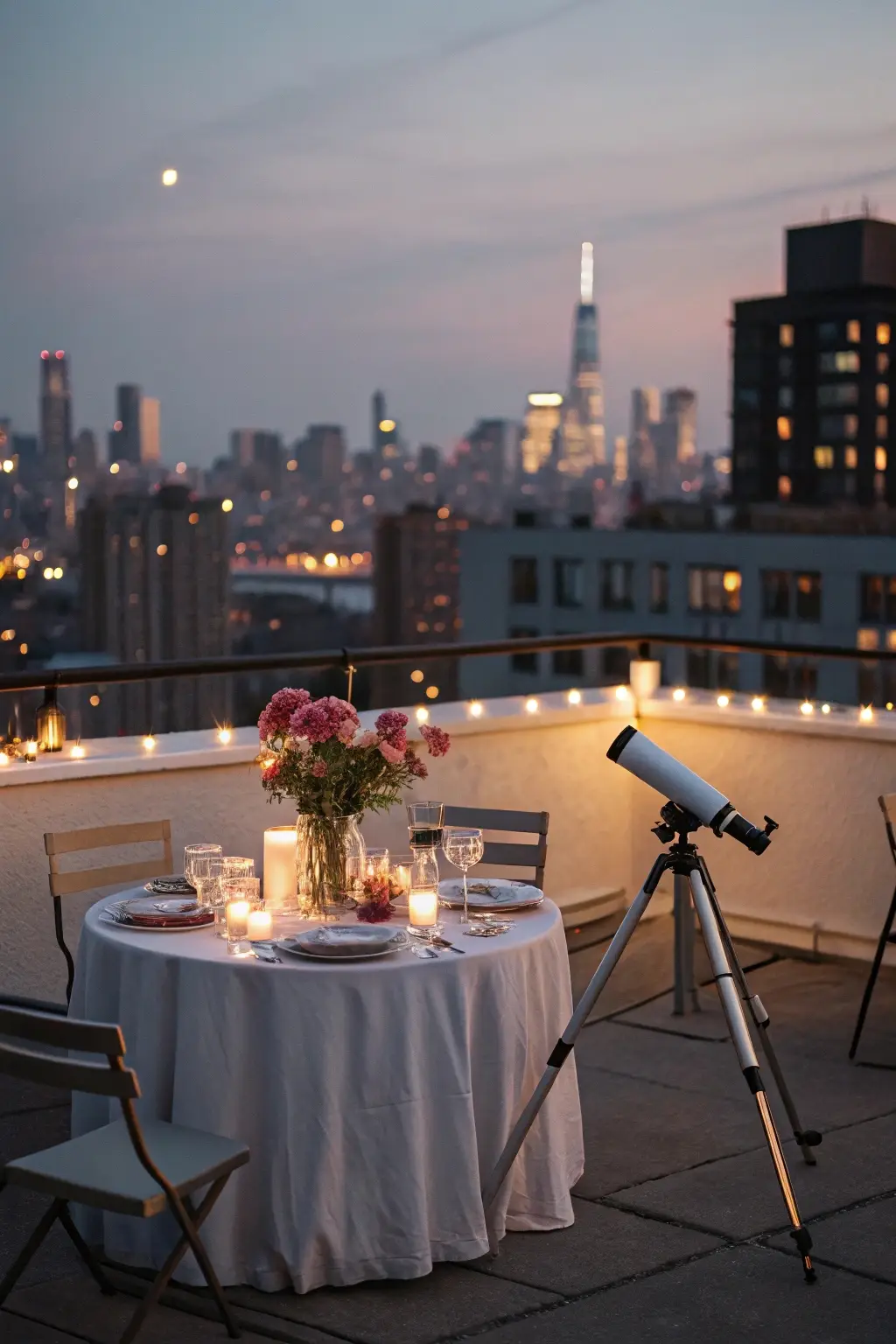 Rooftop Romance Under the Stars