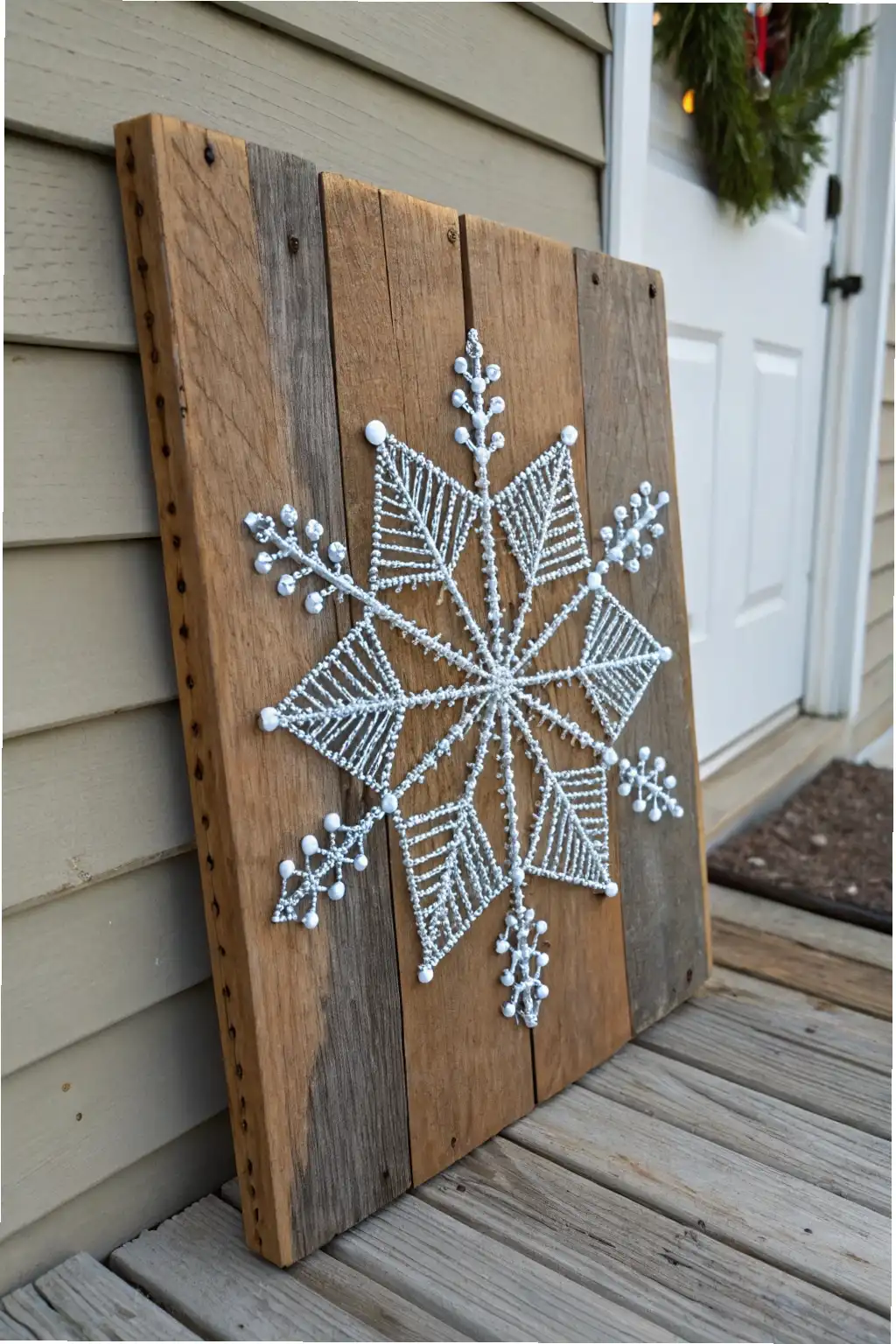 Rustic Wood Snowflake Plaque