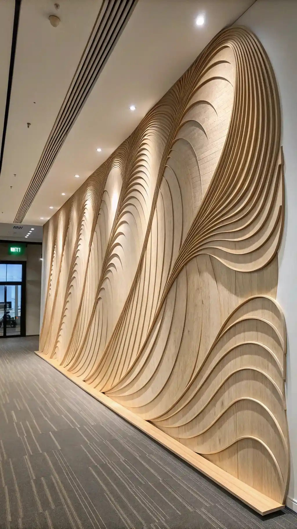 Sculptural Plywood Wall Waves