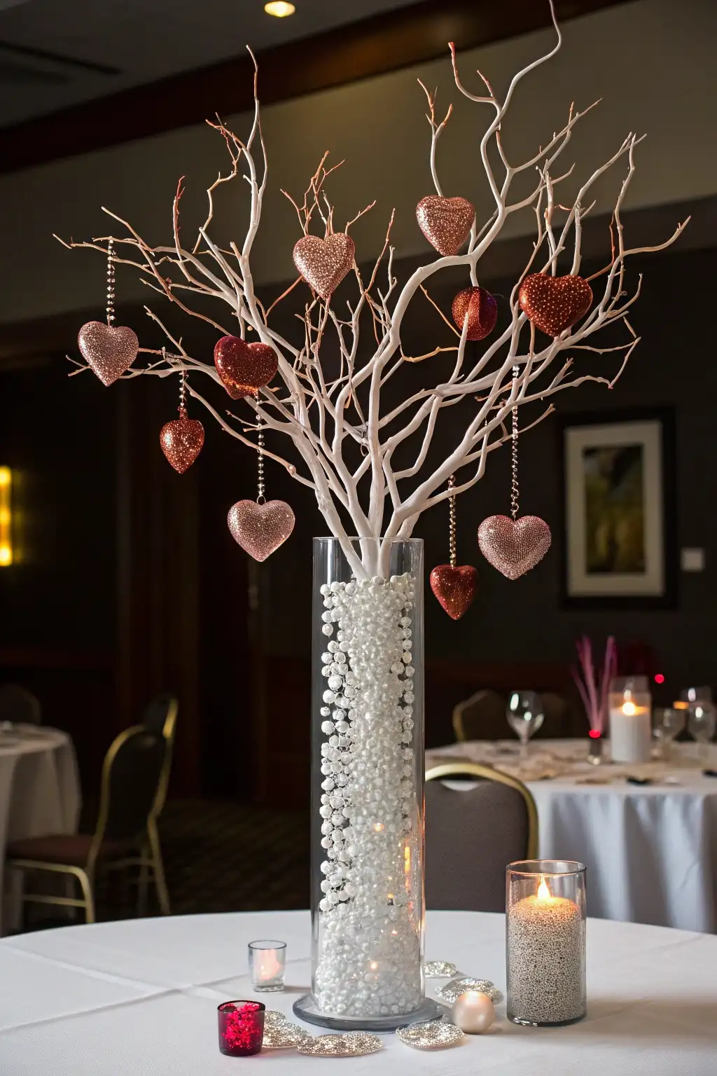 Sparkling Heart Branch Centerpiece