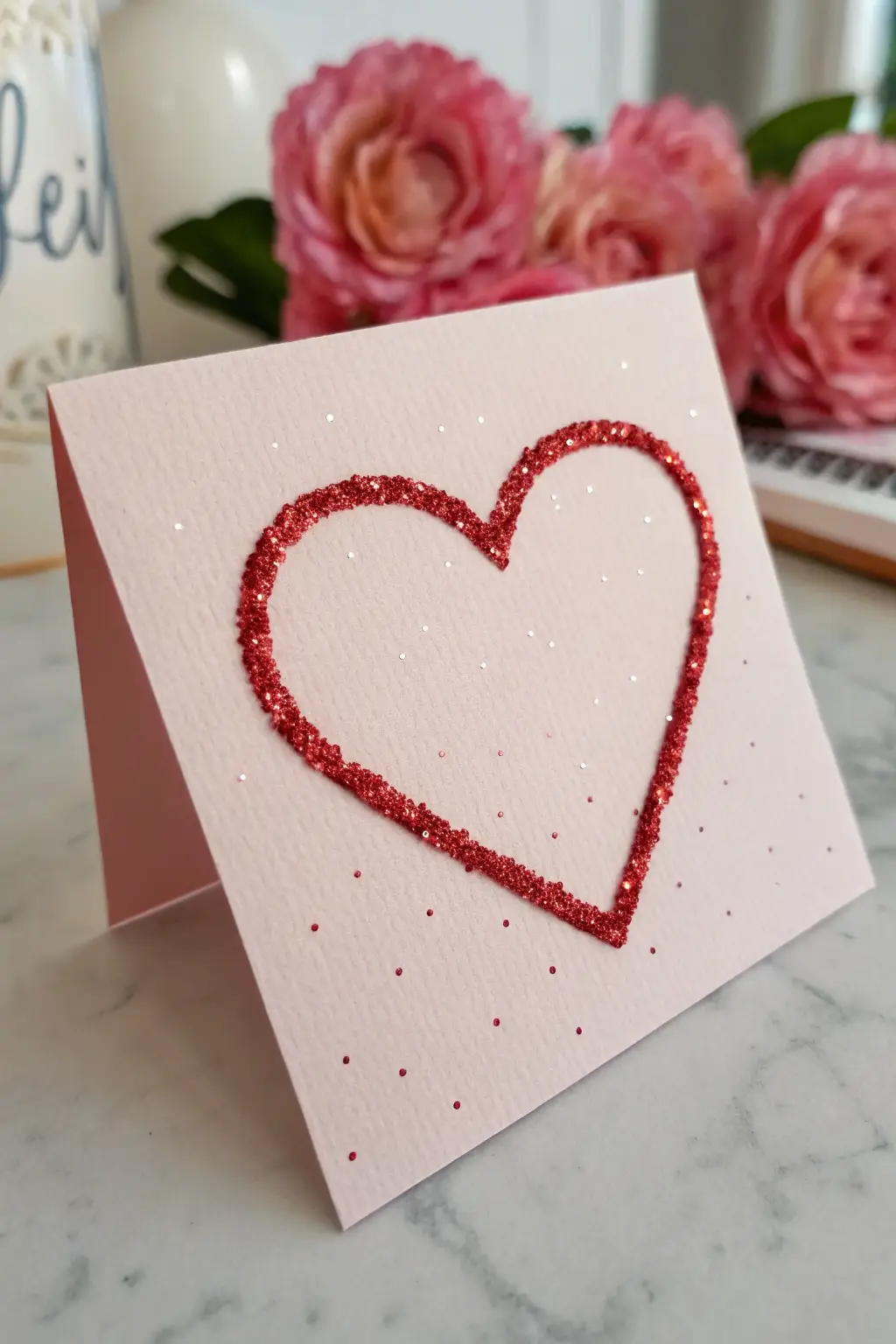Sparkling Heart Outline Card
