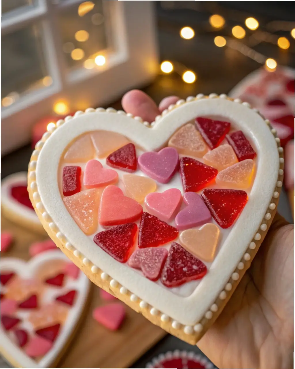 Stained Glass Heart Cookies