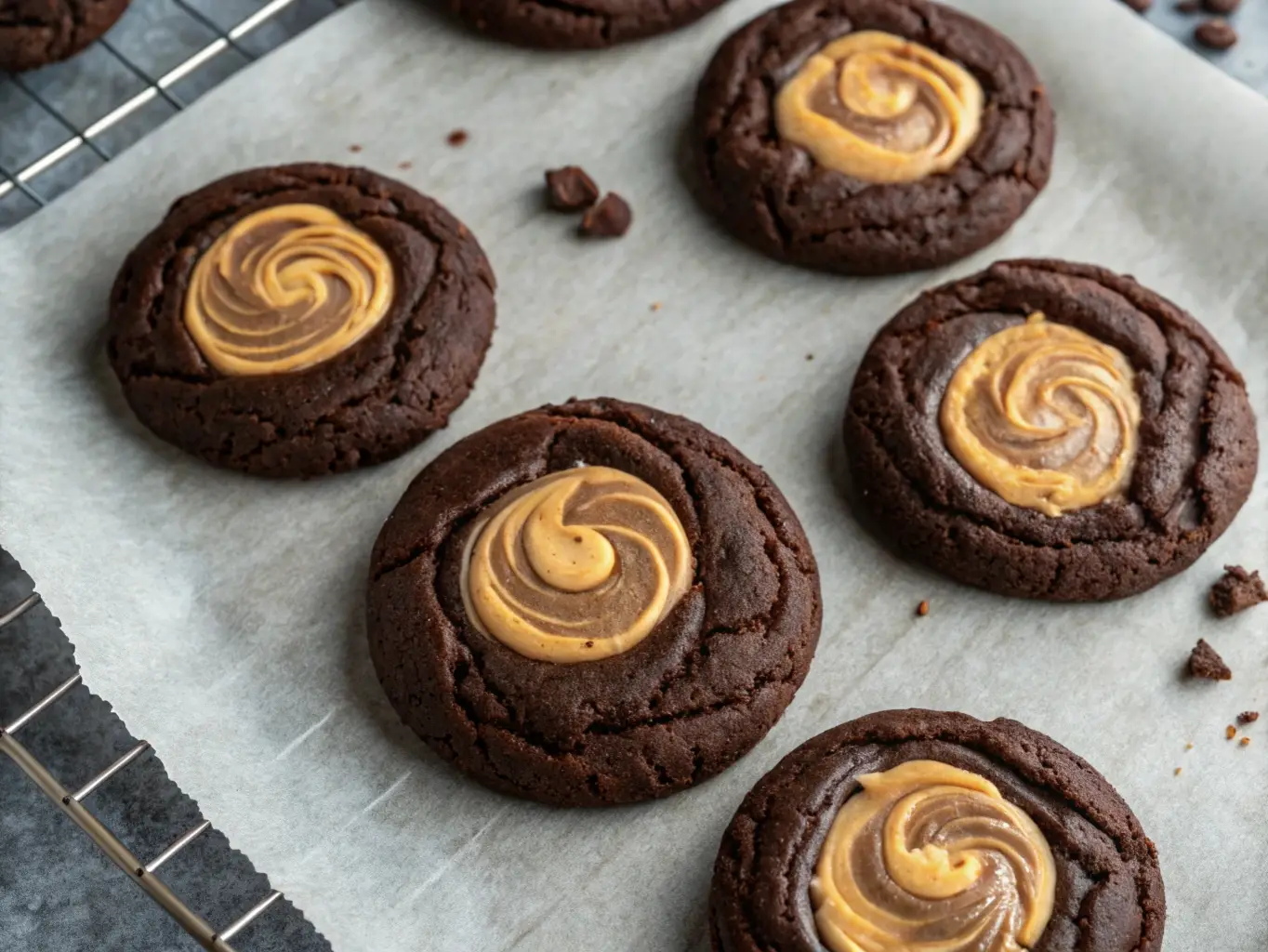 Swirled Chocolate Peanut Butter Cookies