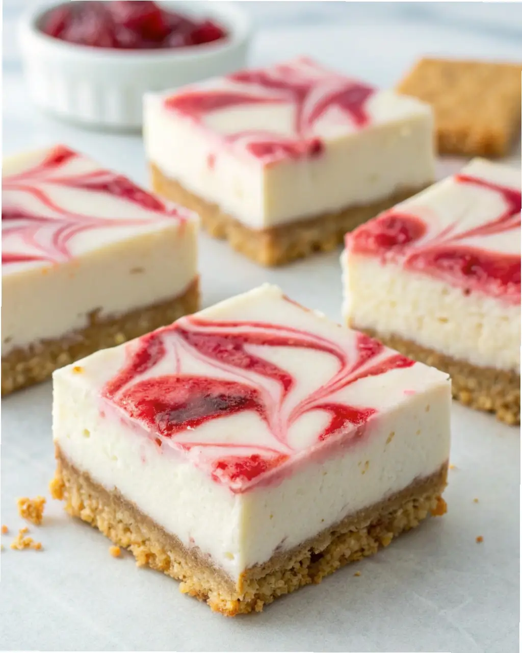 Swirled Raspberry Cheesecake Bars