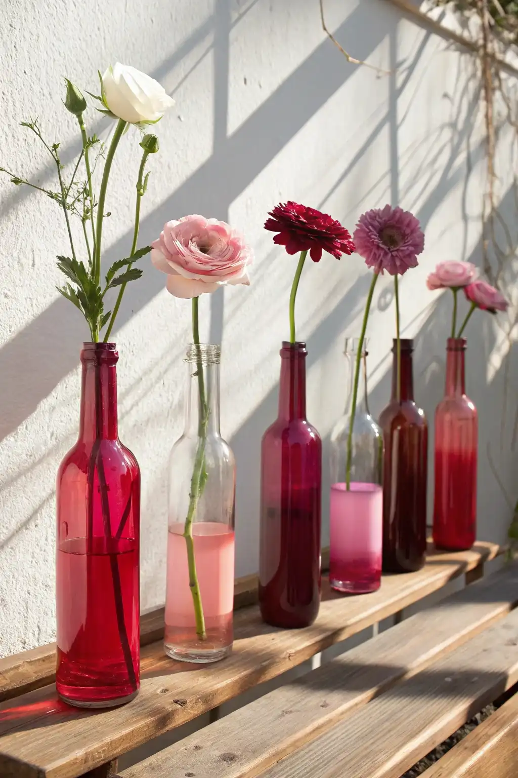 Upcycled Bottle Bud Vases