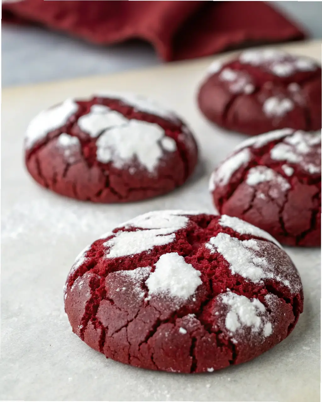 Velvety Red Crinkle Cookies