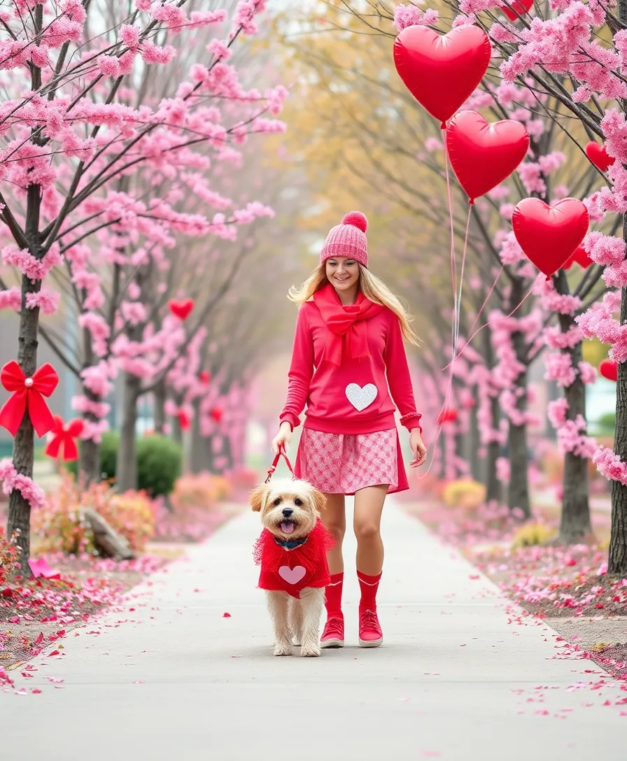 11 Adorable Valentine's Day Ideas for Your Pets That Will Make You Smile (You Won't Believe #9!) - 8. Valentine's Day Themed Dog Walk