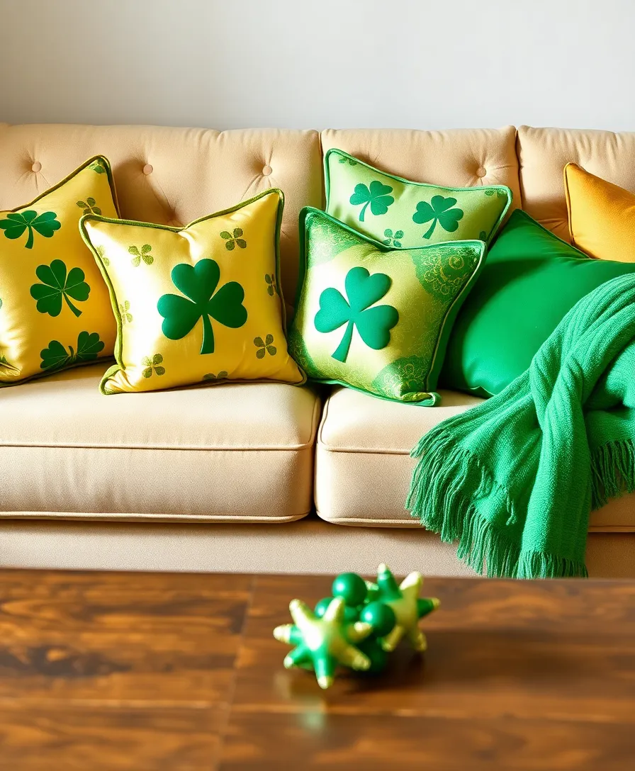 13 Stunning St. Patrick's Day Decorations That Will Transform Your Home Into a Clover Paradise! - 8. Cheerful Pillows and Throws