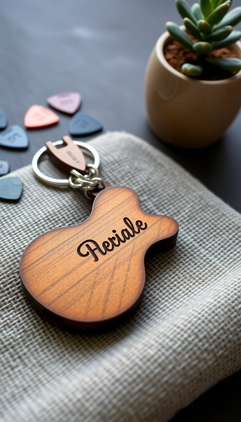 14 Thoughtful Handmade Valentine's Gifts for Him That He'll Treasure Forever! - 4. Handmade Wooden Keychain