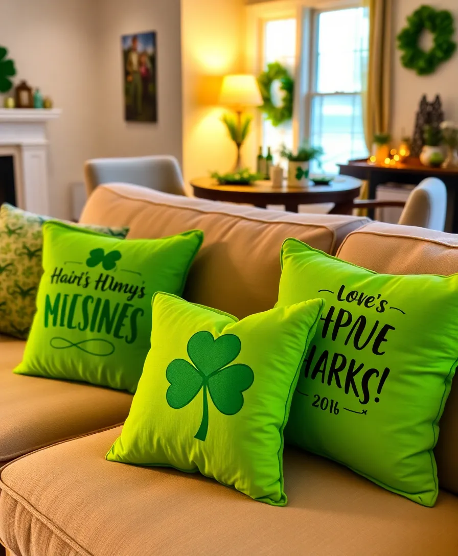 15 DIY St. Patrick's Day Decorations That Are So Easy, You'll Want to Make Them All! (#3 Is a Game-Changer!) - 11. St. Patrick's Day Pillows