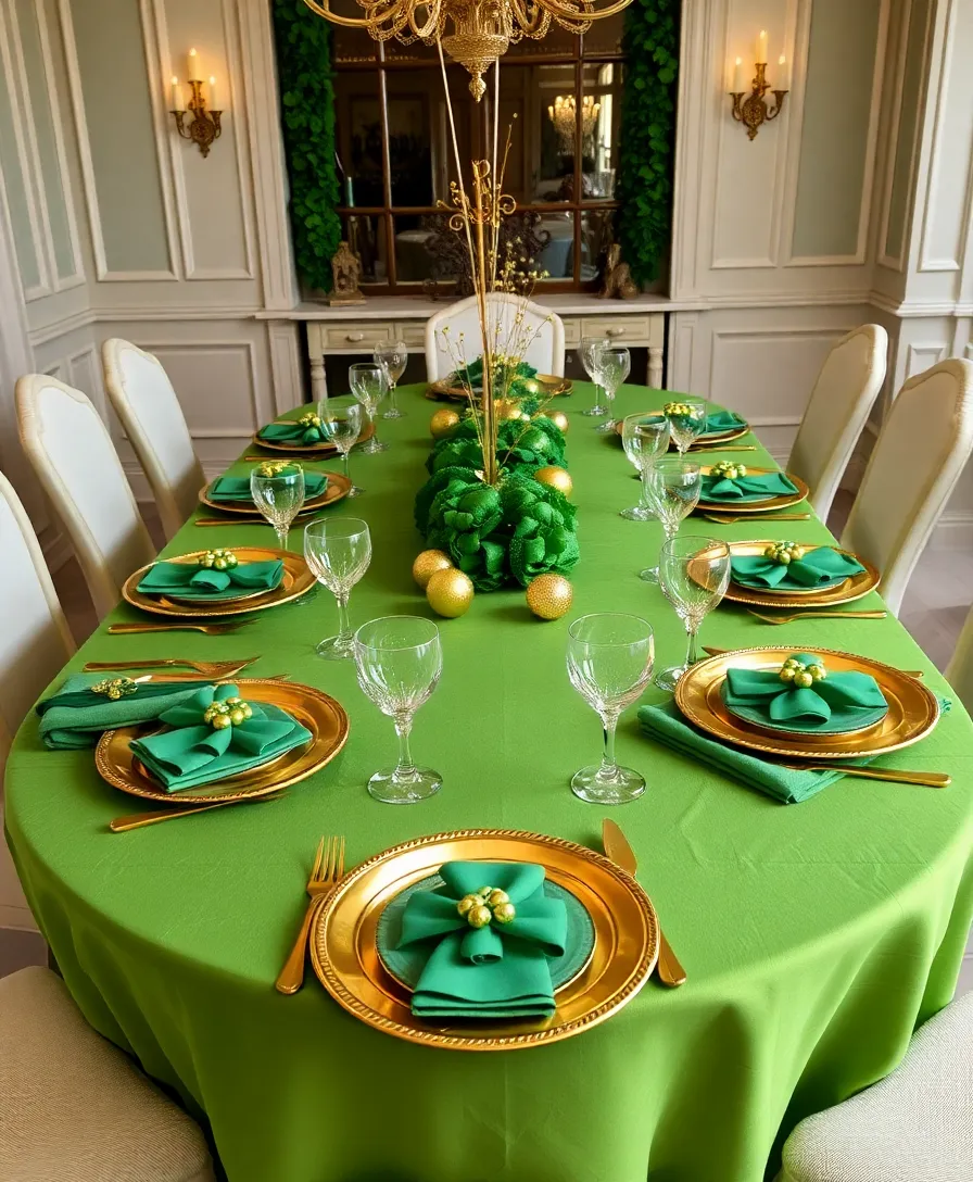 15 DIY St. Patrick's Day Decorations That Are So Easy, You'll Want to Make Them All! (#3 Is a Game-Changer!) - 12. DIY Green and Gold Table Settings