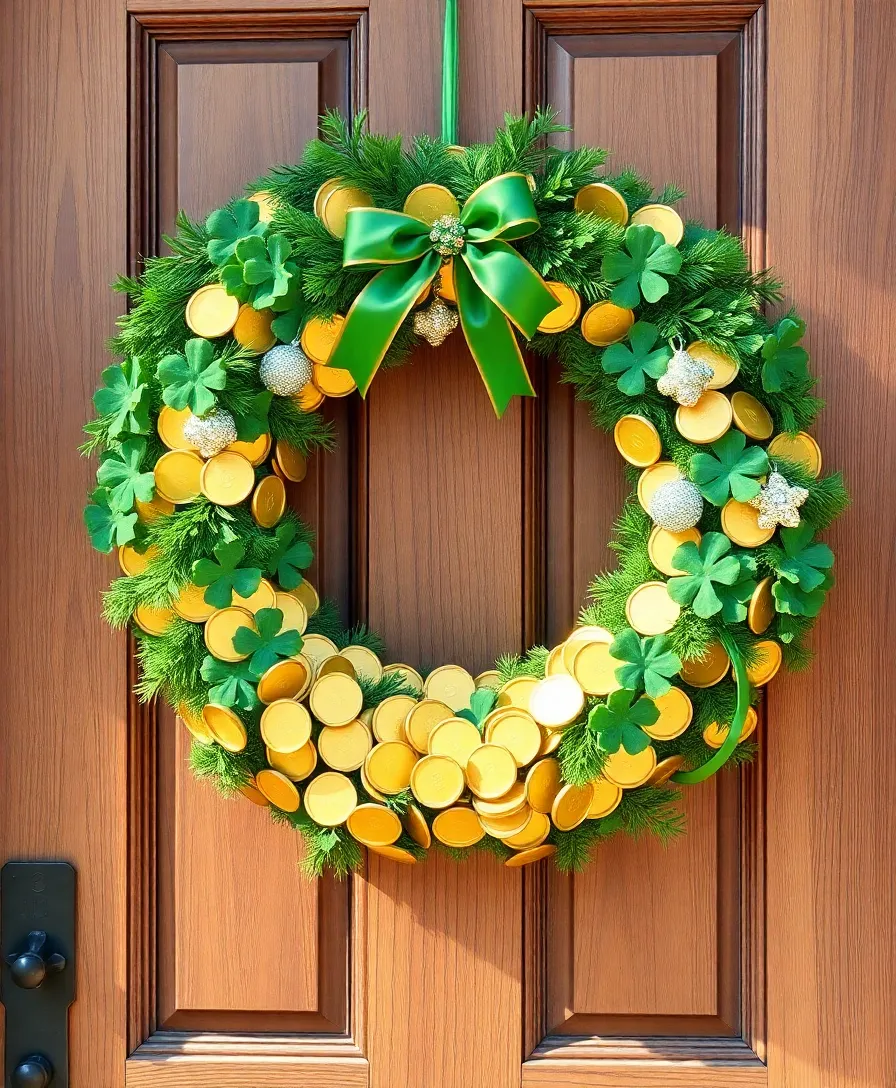 15 DIY St. Patrick's Day Decorations That Are So Easy, You'll Want to Make Them All! (#3 Is a Game-Changer!) - 4. Gold Coin Wreath