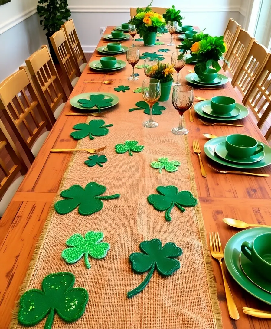 15 DIY St. Patrick's Day Decorations That Are So Easy, You'll Want to Make Them All! (#3 Is a Game-Changer!) - 6. DIY St. Patrick's Day Table Runner