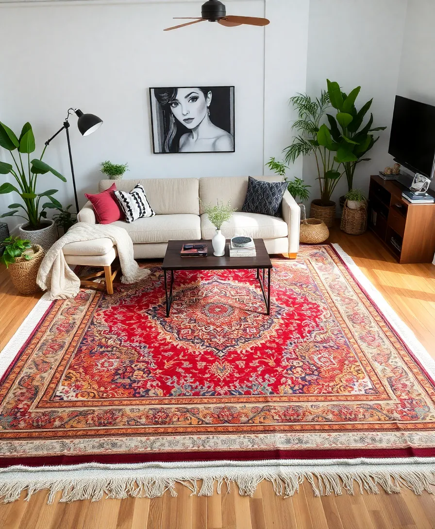 15 Eclectic Decor Ideas That Will Transform Your Home into a Romantic Haven (#5 Is a Must-See!) - 7. Eclectic Rugs for Warmth and Style