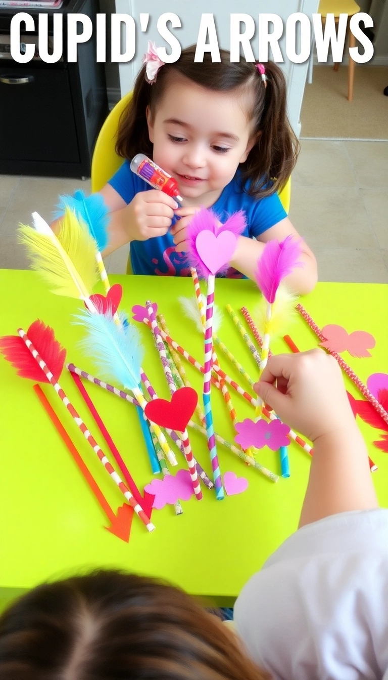 15 Fun Valentine's Day Crafts for Kids That'll Keep Them Busy and Smiling! (Don't Miss #5!) - 6. Cupid’s Arrow Craft