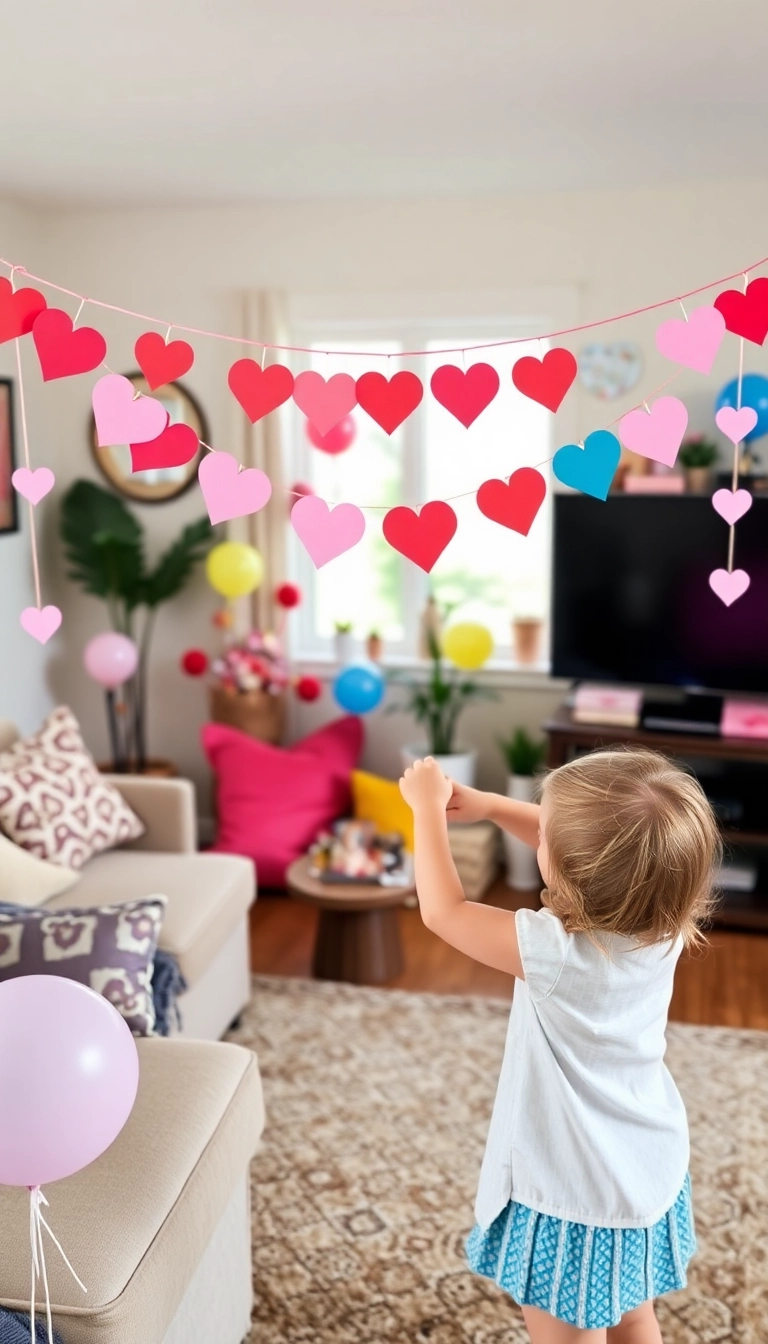 15 Fun Valentine's Day Crafts for Kids That'll Keep Them Busy and Smiling! (Don't Miss #5!) - 8. Paper Heart Garland