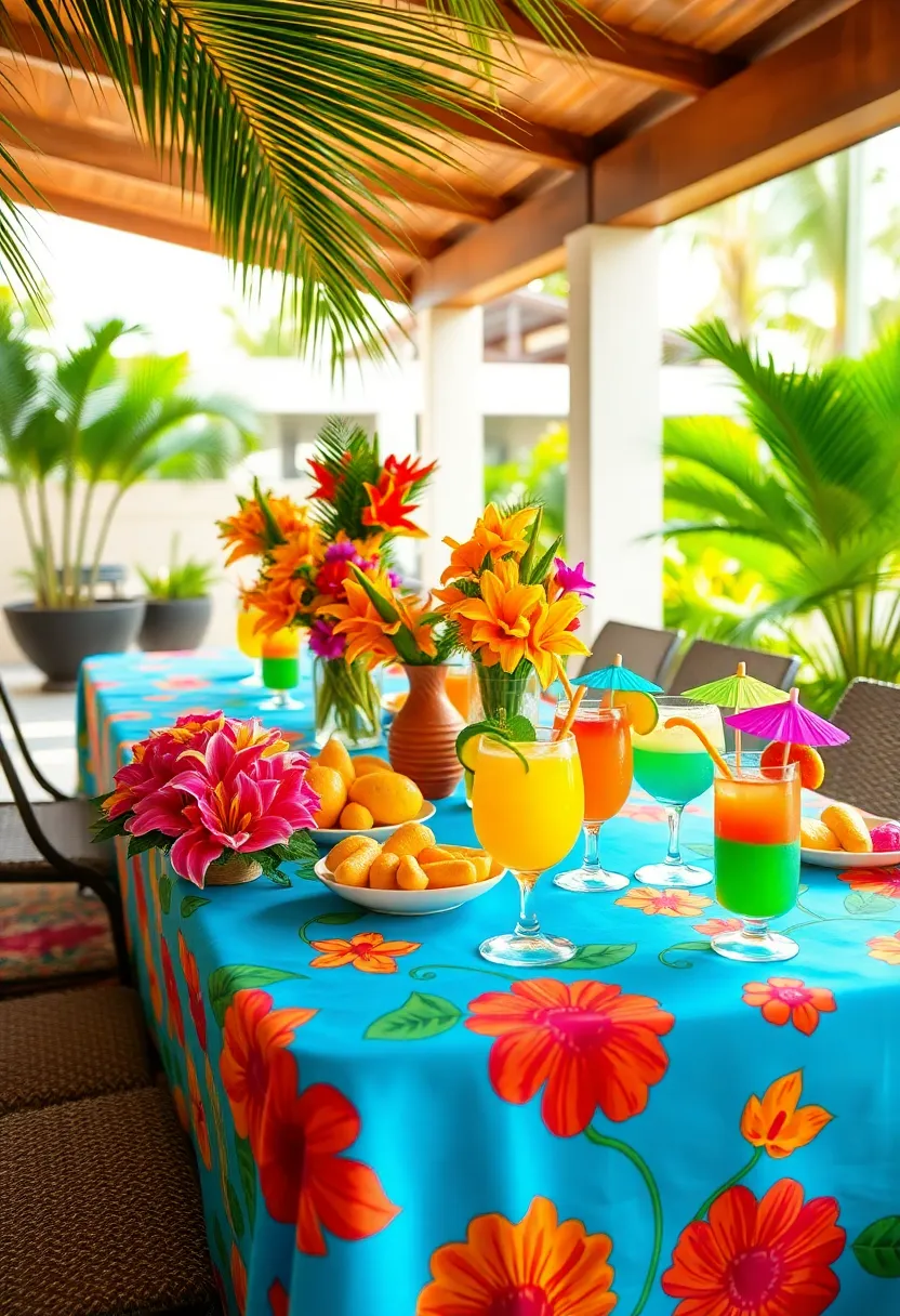 17 Stylish Dinner Party Tablescapes Perfect for Cocktails (Guests Will Rave About #10!) - 5. Tropical Paradise