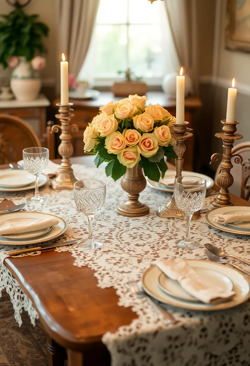 17 Stylish Dinner Party Tablescapes Perfect for Cocktails (Guests Will Rave About #10!) - 6. Vintage Elegance