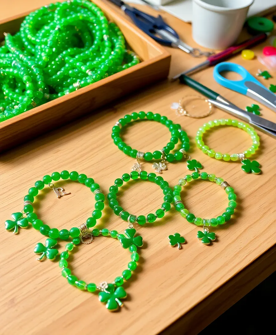 18 Fun St. Patrick's Day Crafts That Will Make You Feel Lucky! - 14. Shamrock Beaded Bracelets