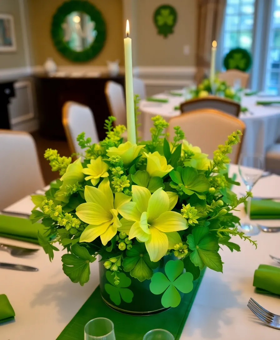 18 Fun St. Patrick's Day Crafts That Will Make You Feel Lucky! - 17. DIY St. Patrick's Day Table Centerpiece