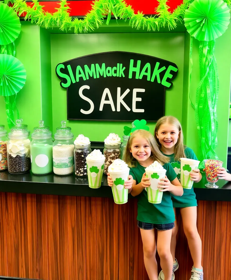 19 St. Patrick's Day Party Ideas for Kids That Will Make Your Celebration Unforgettable! - 1. Shamrock Shakes Bar