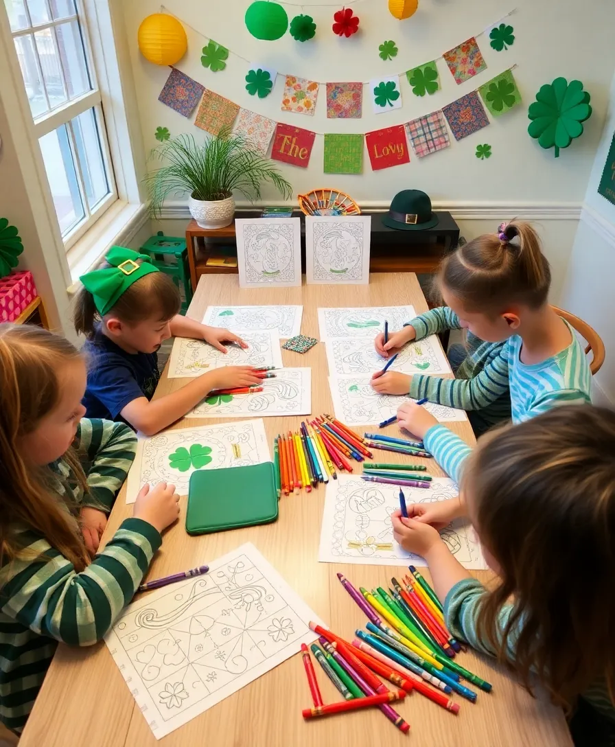 19 St. Patrick's Day Party Ideas for Kids That Will Make Your Celebration Unforgettable! - 14. St. Patrick’s Day Coloring Station