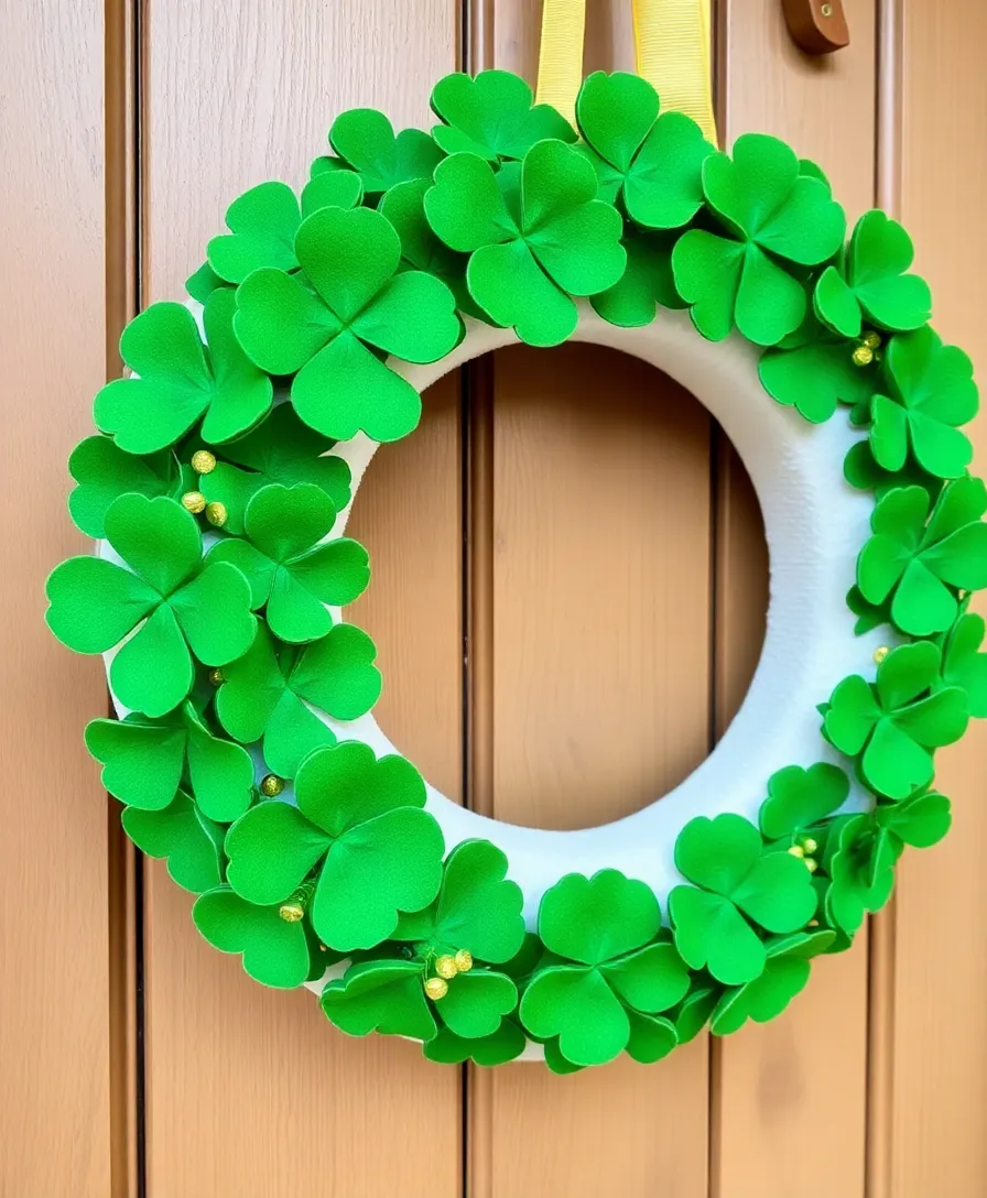 21 DIY St. Patrick's Day Decor Ideas That Will Transform Your Home Into a Lucky Haven! - 1. Shamrock Wreath