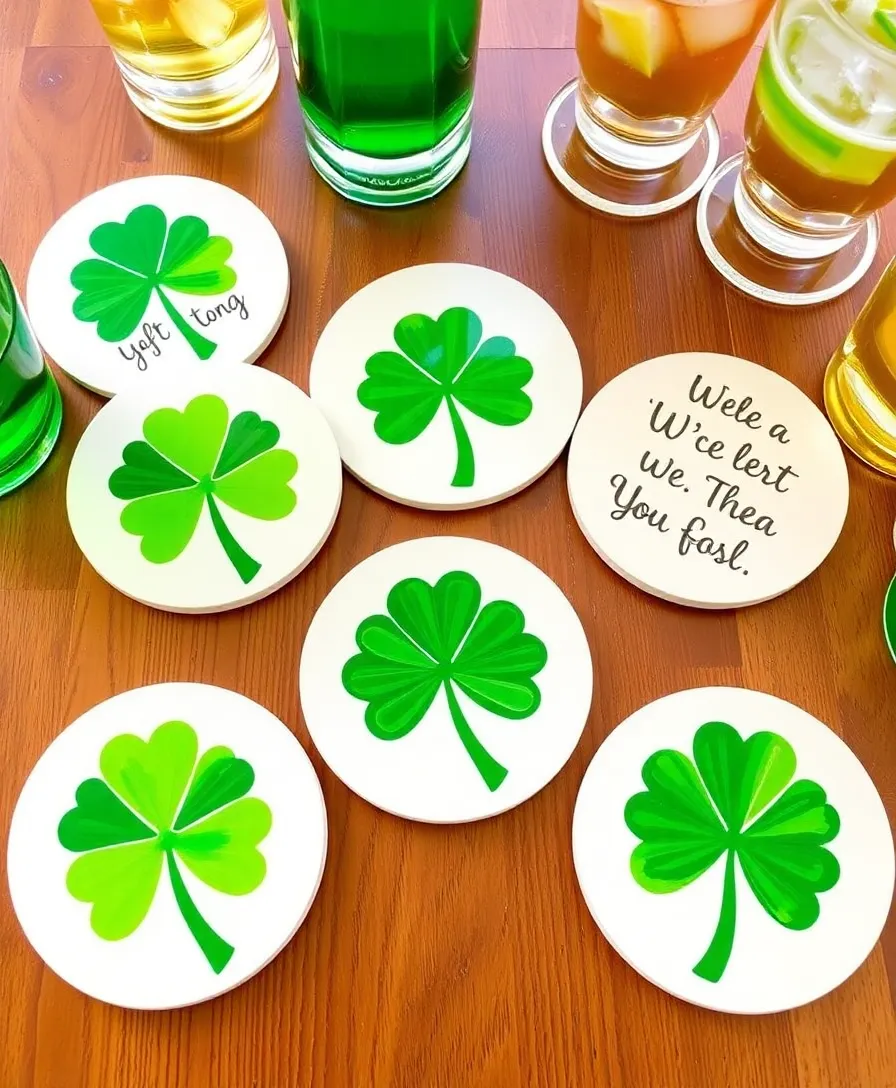 21 DIY St. Patrick's Day Decor Ideas That Will Transform Your Home Into a Lucky Haven! - 19. DIY St. Patrick's Day Coasters