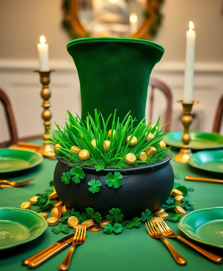 21 DIY St. Patrick's Day Decor Ideas That Will Transform Your Home Into a Lucky Haven! - 2. Leprechaun Hat Centerpiece