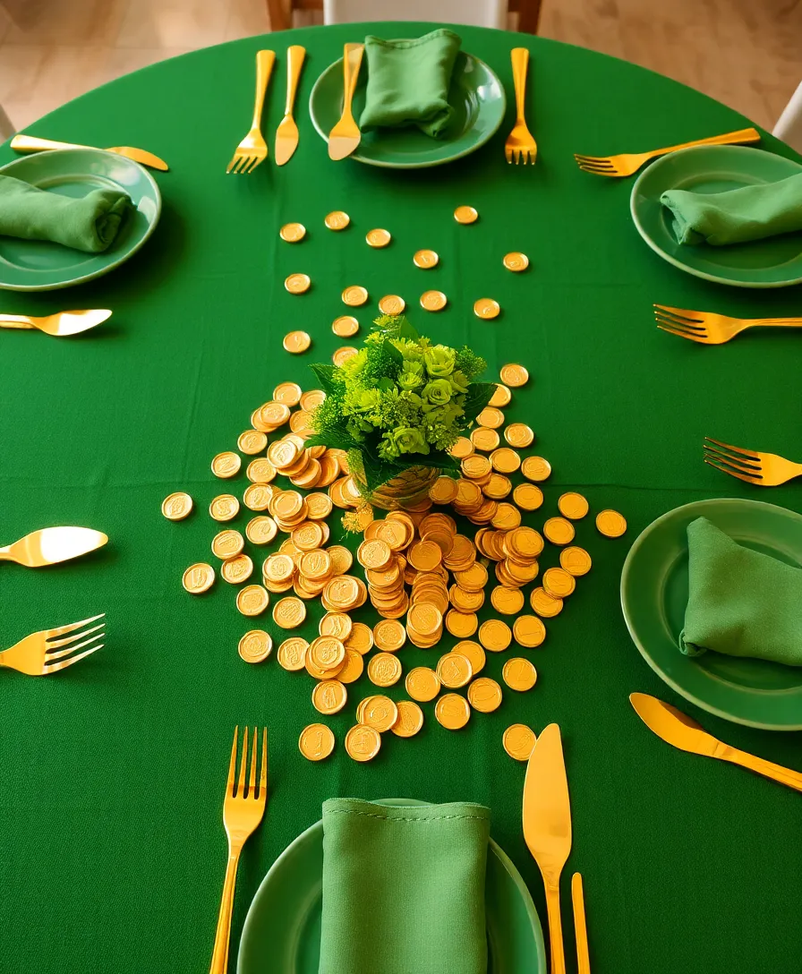 21 DIY St. Patrick's Day Decor Ideas That Will Transform Your Home Into a Lucky Haven! - 4. Gold Coin Table Scatter