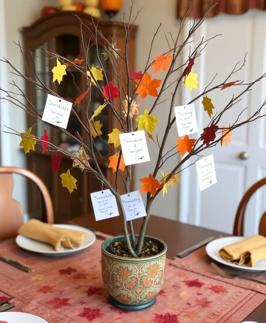 30 Stunning Dollar Tree DIY Seasonal Decor Ideas You Can Make for Pennies! - 13. Thanksgiving Gratitude Tree