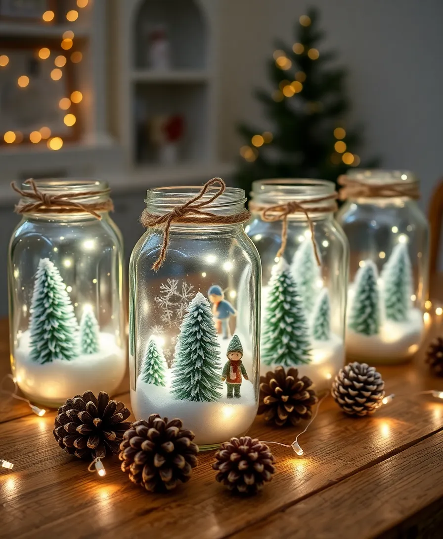 30 Stunning Dollar Tree DIY Seasonal Decor Ideas You Can Make for Pennies! - 4. Winter Wonderland Mason Jar Decor