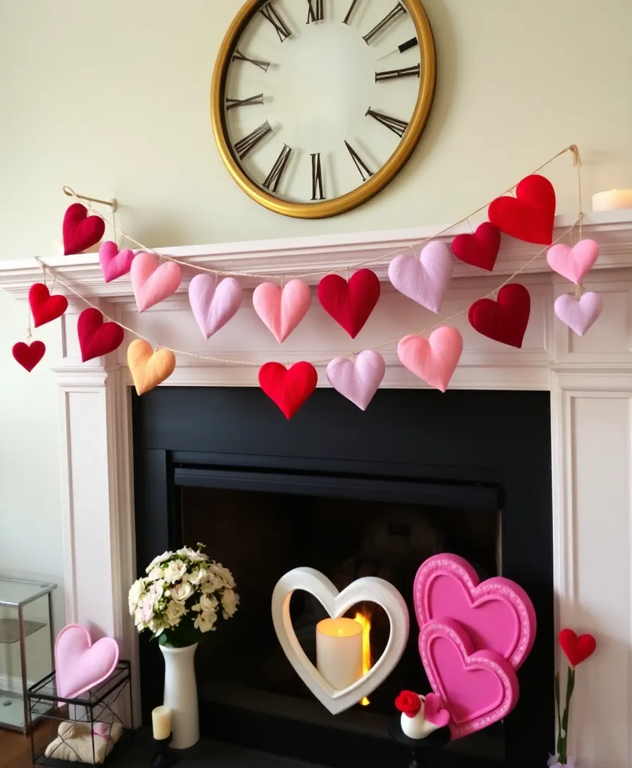 30 Stunning Dollar Tree DIY Seasonal Decor Ideas You Can Make for Pennies! - 5. Valentine’s Day Heart Garland