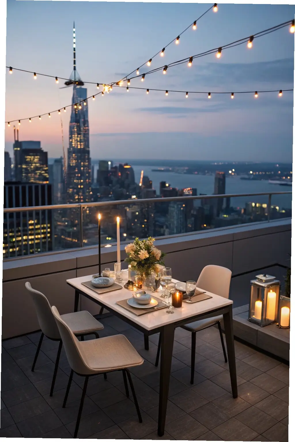 Cityscape Dinner Under the Stars