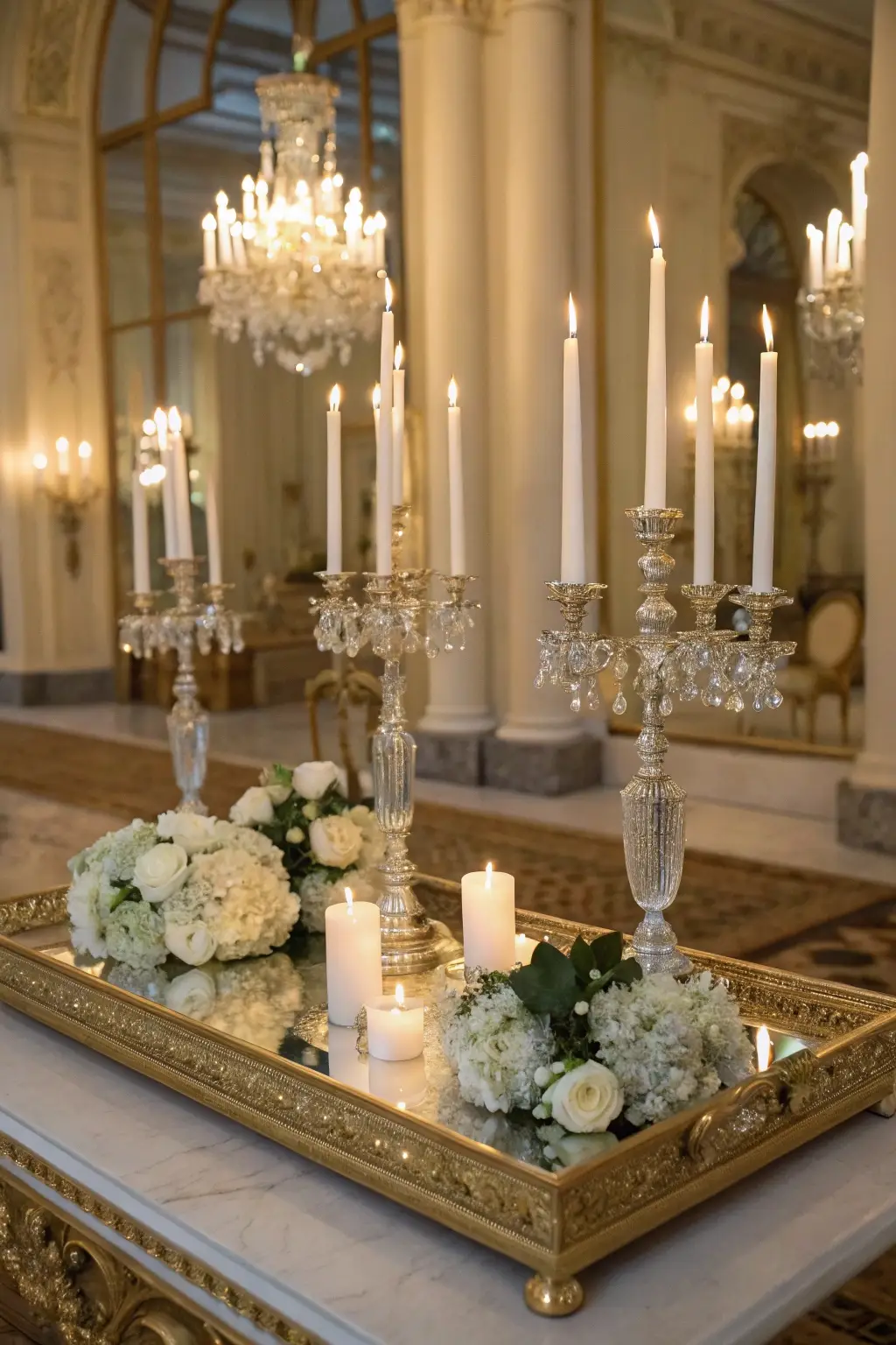 Crystal & Gold Luminary Tray
